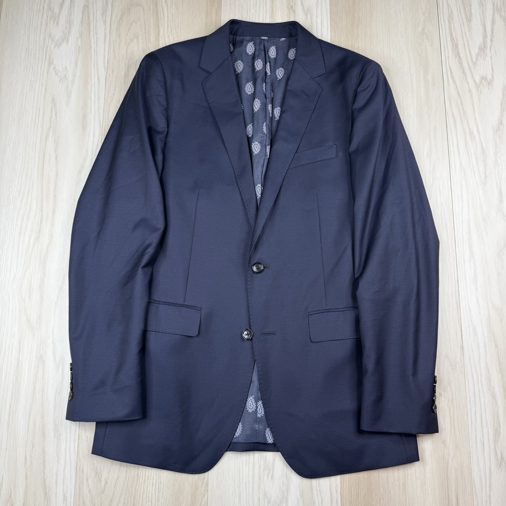 Bonobos Blazer Mens 40L Navy Wool Reda Super 130s Sport Coat Jacket Two Button